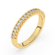 Demi-alliance 17 diamants naturels ronds 0.33 carat or jaune 14 carats Delfina